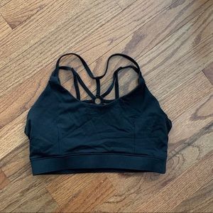 Black Sports Bra with Strappy Back